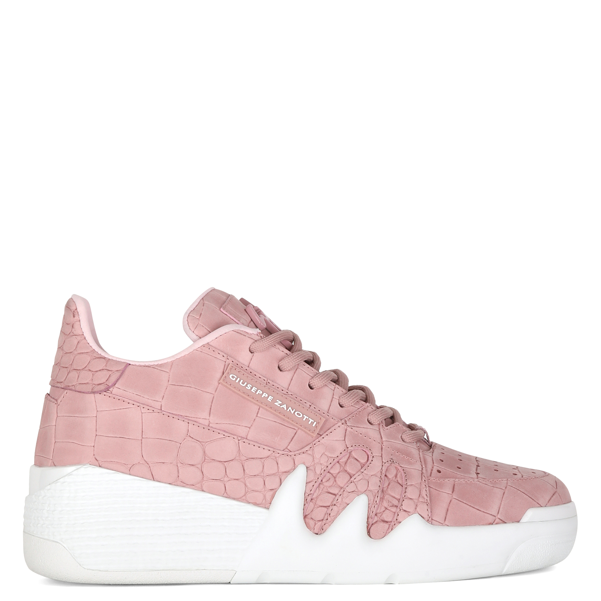 Giuseppe Zanotti Crocodile Effect Sneakers In Pink