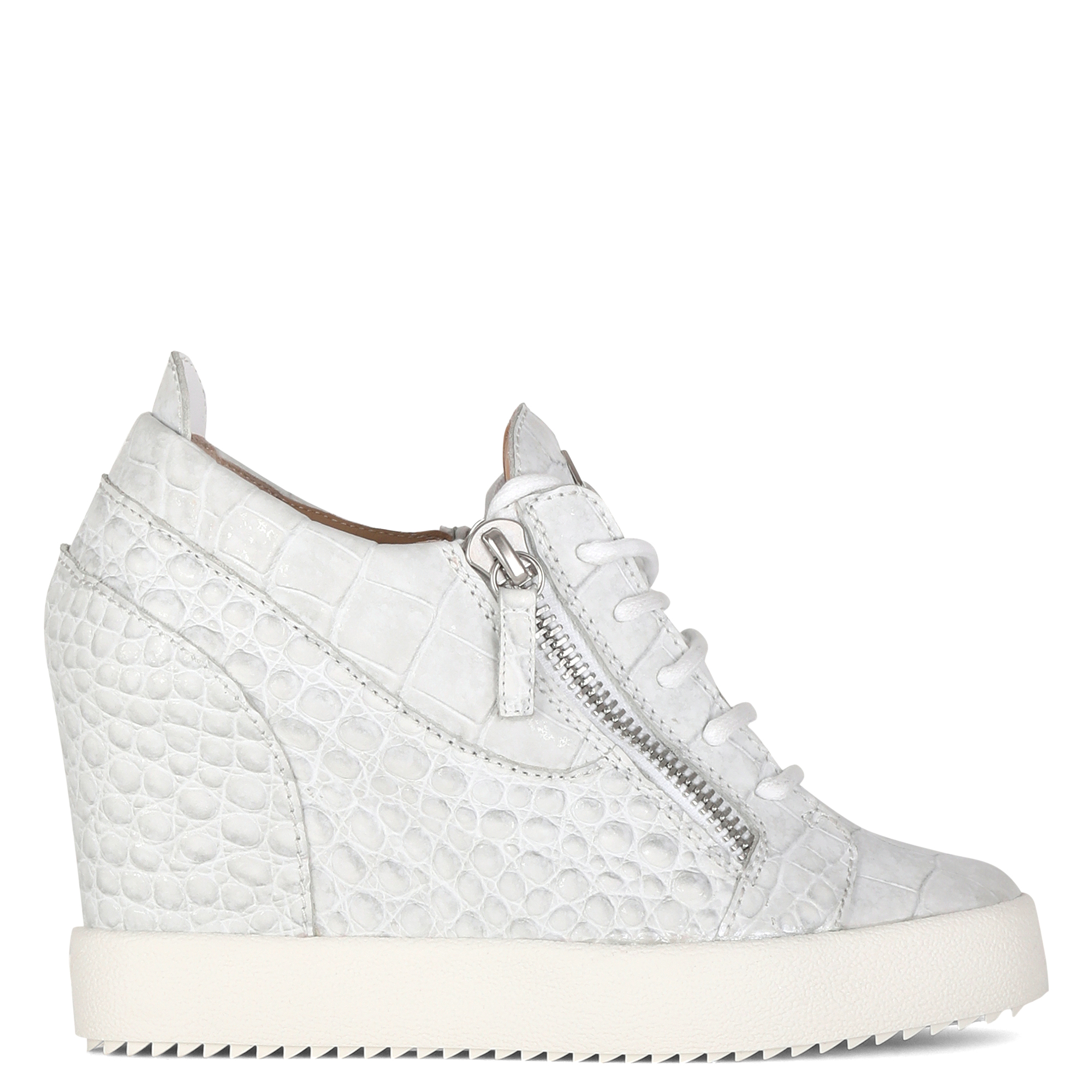 giuseppe zanotti white wedge sneakers