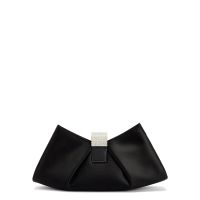 クラッチバッグ White Satin Signature Bow Ruffle Clutch BCBGMAXAZRIA White Satin Signature Bow Ruffle Clutch