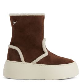 GZ LEAGUE FUR BOOTIE: Mid top sneakers Brown | Giuseppe Zanotti