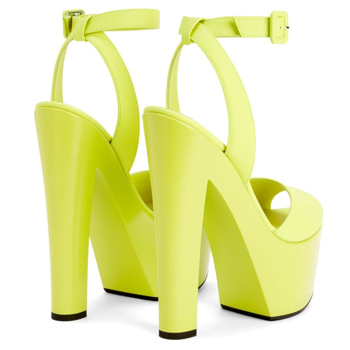 yellow closed toe shoes