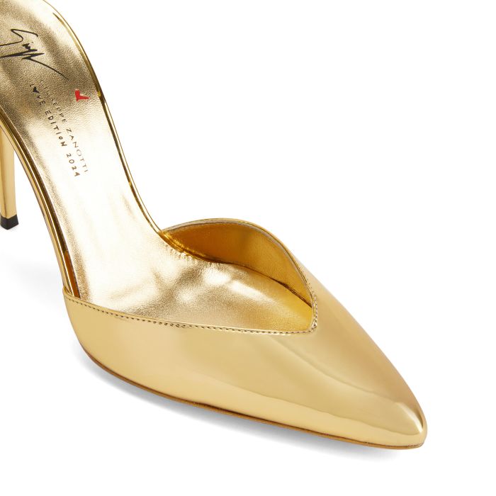 On-point Ankle strap Heel -Gold - Europa Art