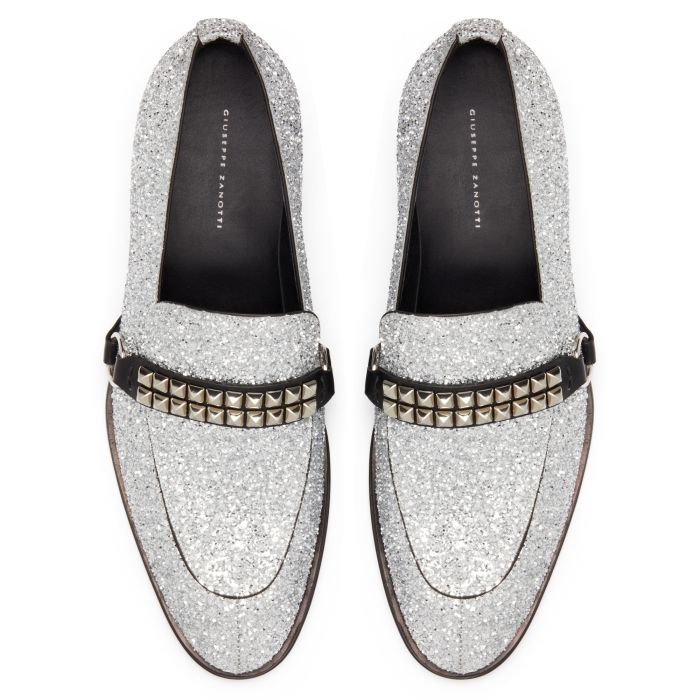 silver loafers