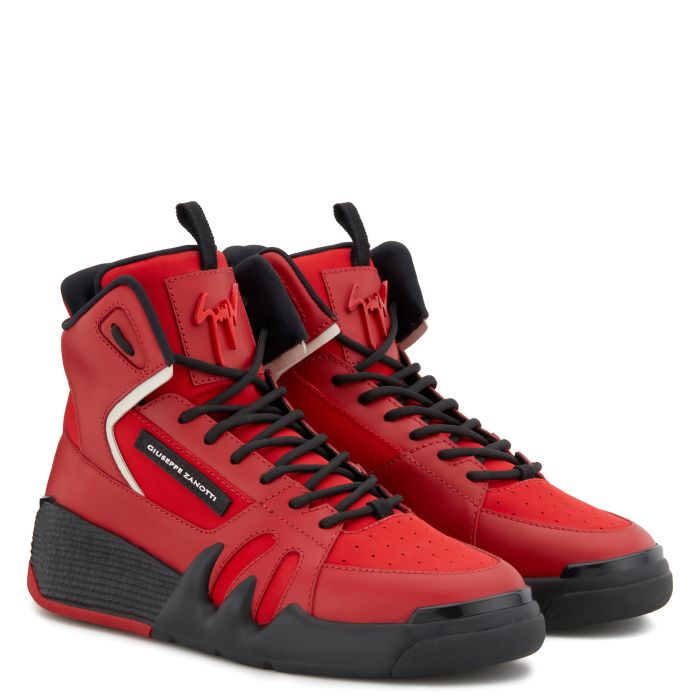 red high top sneakers