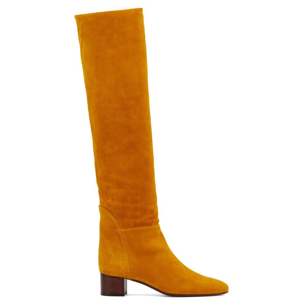 knee high yellow boots