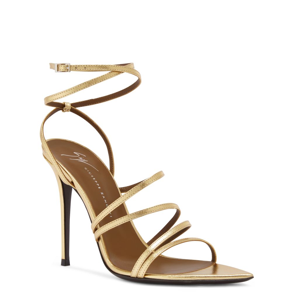 INTRIIGO CLAIRE 105: Sandals Gold | Giuseppe Zanotti