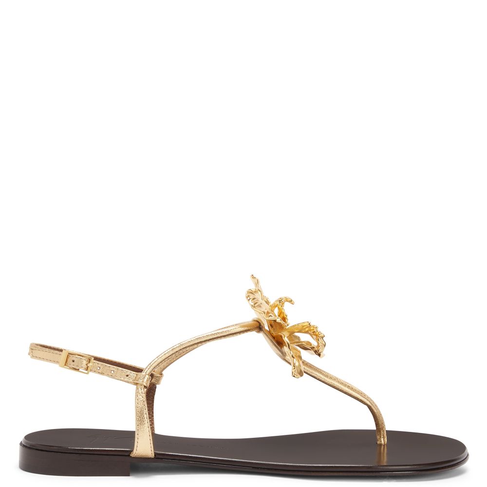 フラットサンダル ゴールド - ORCHID FLAT | Giuseppe Zanotti