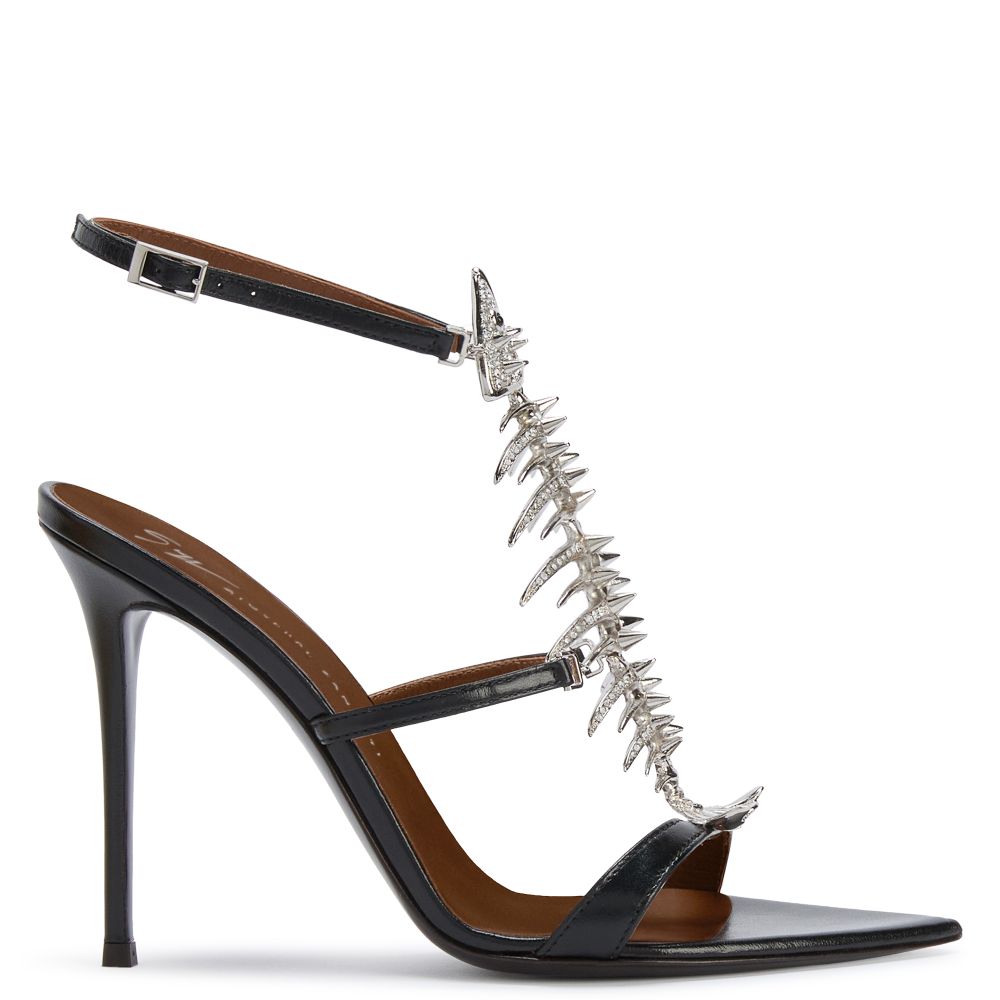 GIUSEPPE ZANOTTI DESIGN バレエシューズ GIUSEPPE ZANOTTI DESIGN black leather zipper detail ballet flats