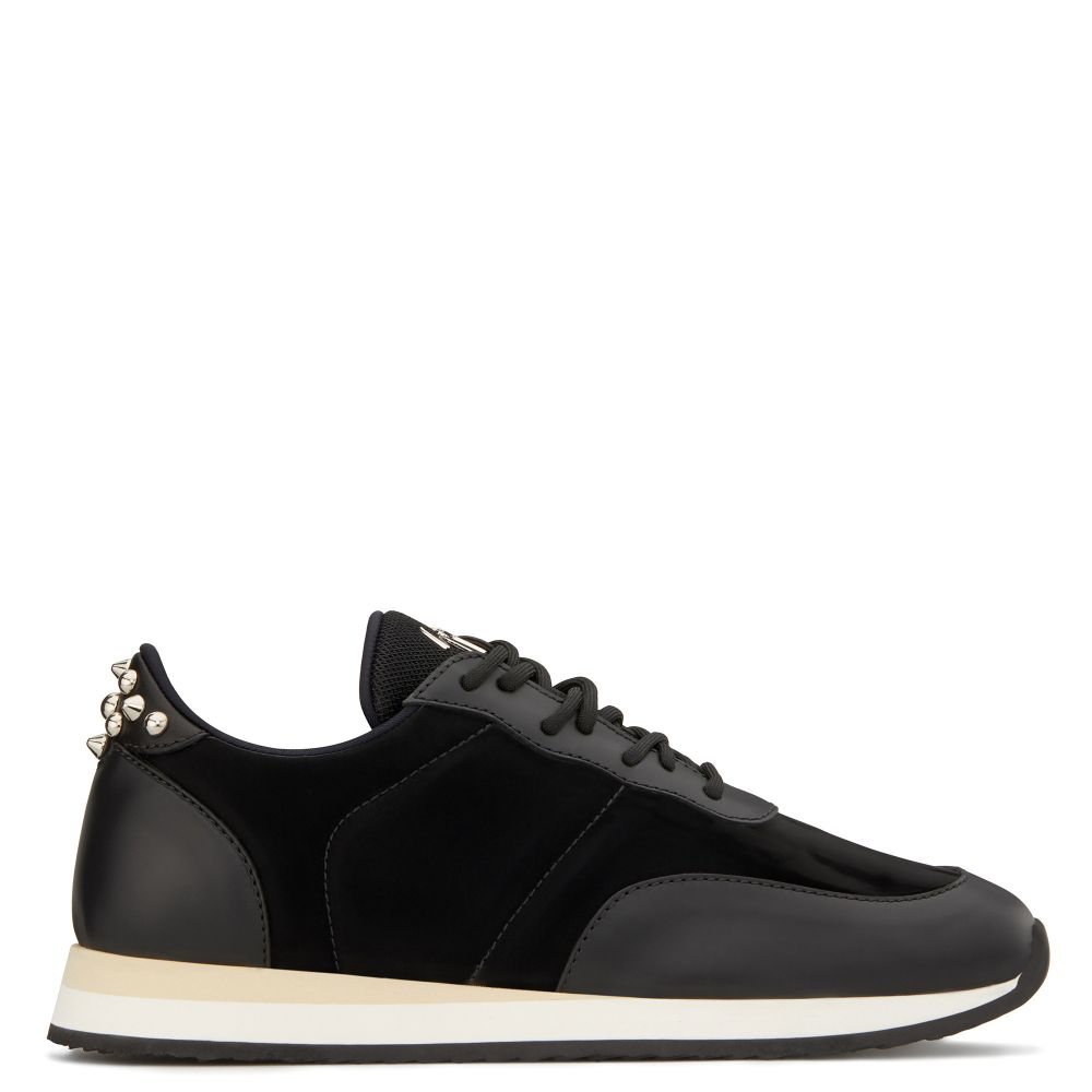 black sneakers with studs