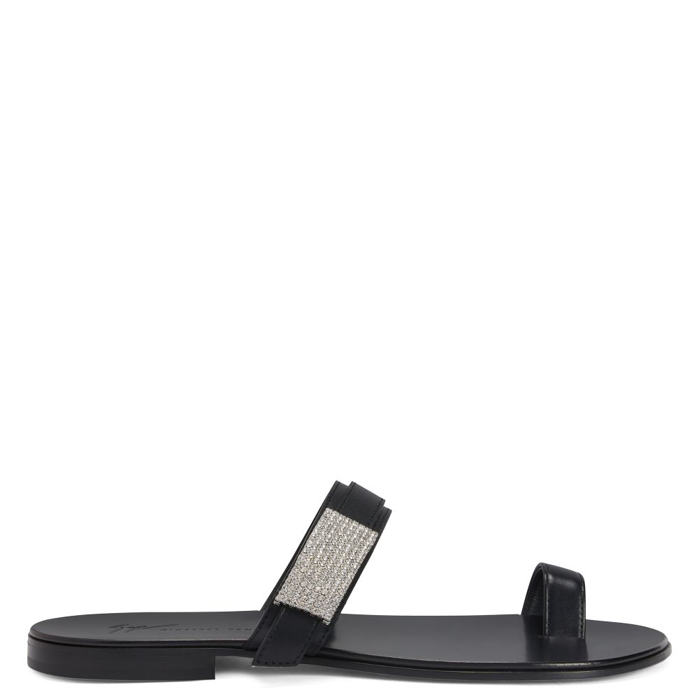 FLAVIEN CRYSTAL: Sandals Black | Giuseppe Zanotti