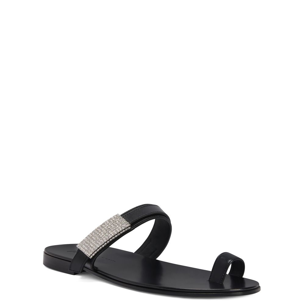 FLAVIEN CRYSTAL: Sandals Black | Giuseppe Zanotti