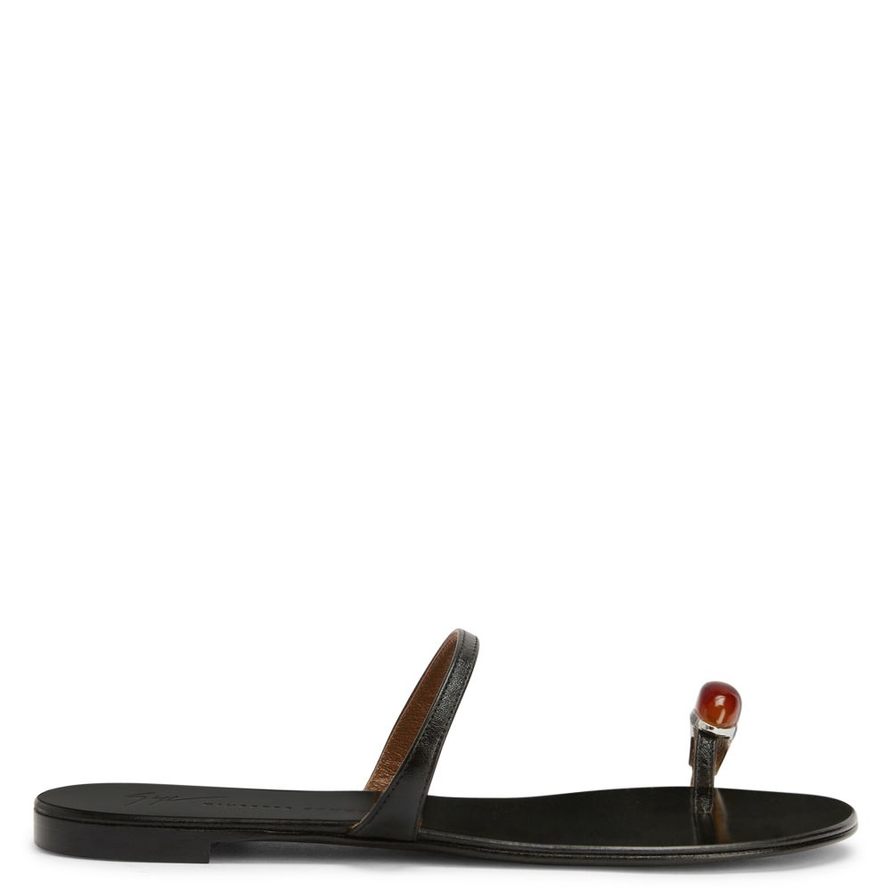 GIUSEPPE ZANOTTI フラット ブーツ BLACK 37