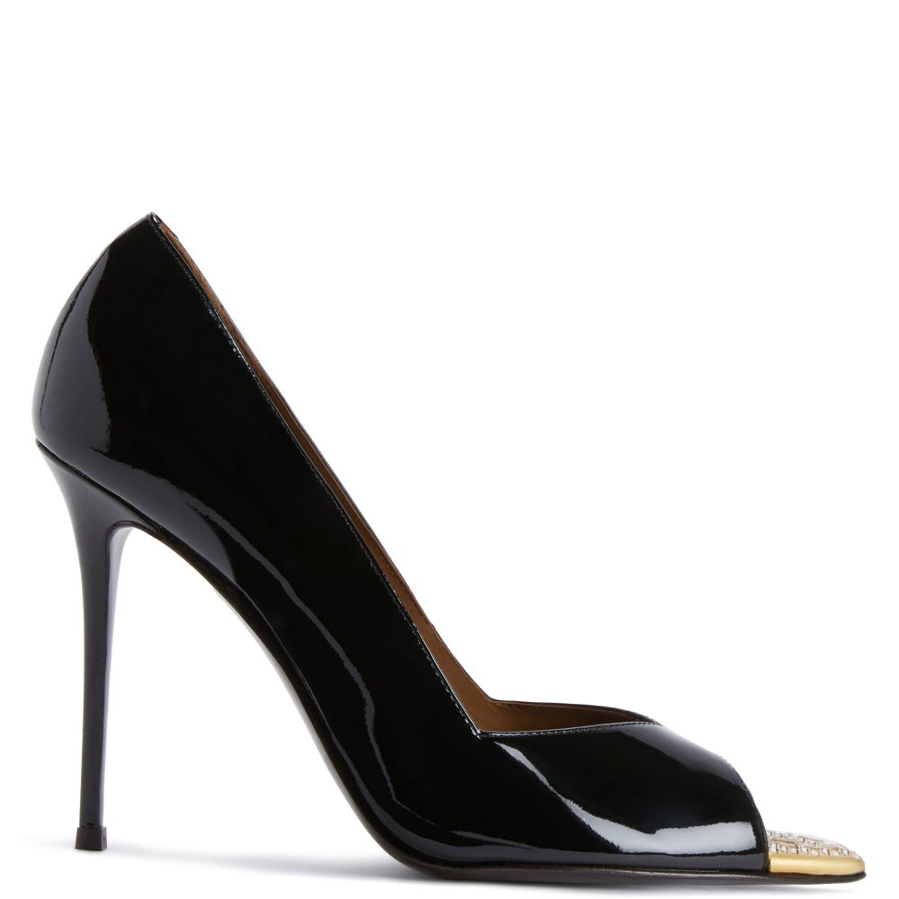 INTRIIGO CRYSTAL OPEN-TOE 105: Pumps Black | Giuseppe Zanotti