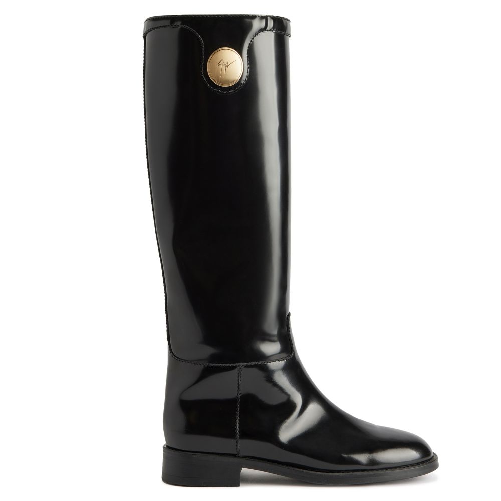 ジュゼッペザノッティ　ロングブーツ　黒色 Giuseppe Zanotti / ジュゼッペザノッティ チェーン金具 牛革