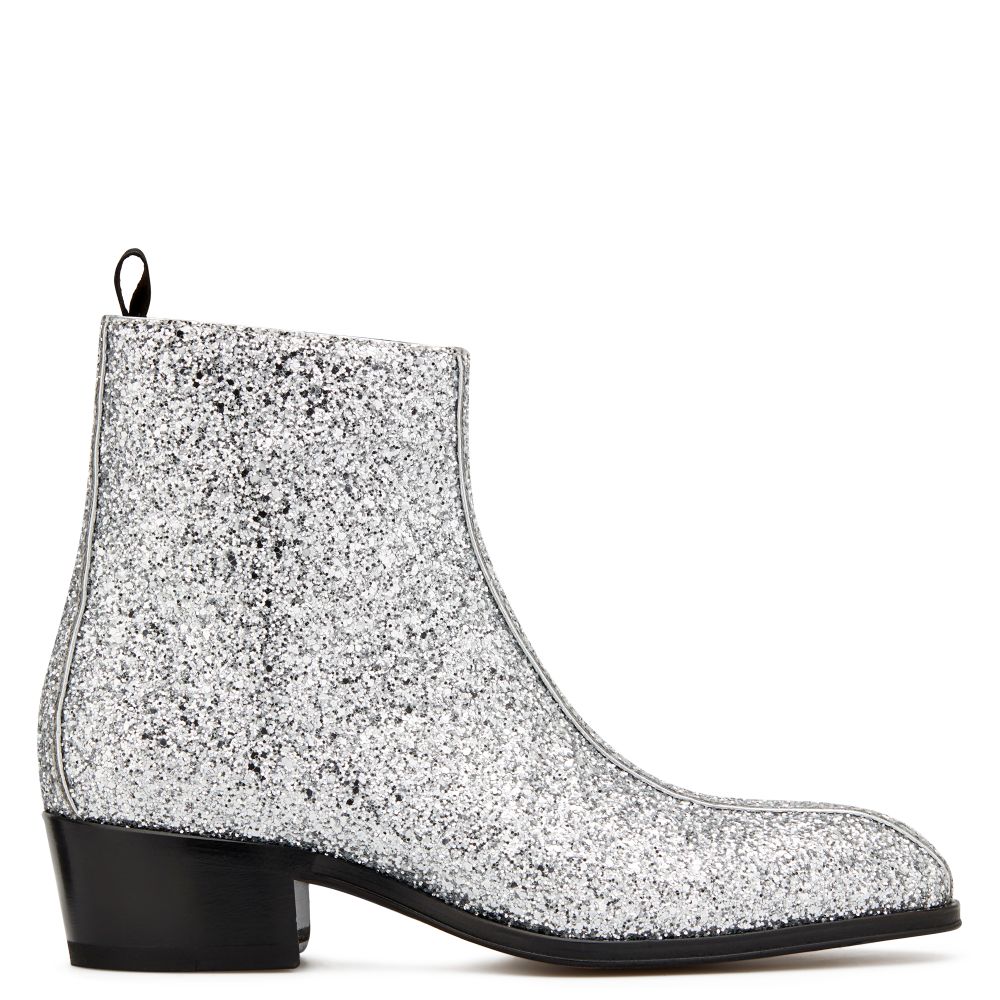 glitter silver boots
