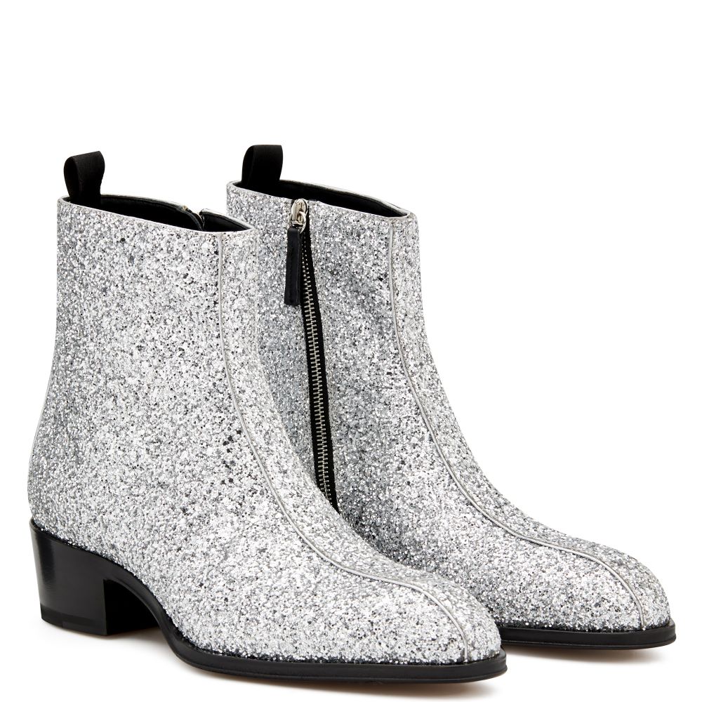 glitter silver boots