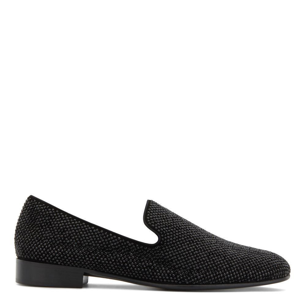 black giuseppe loafers