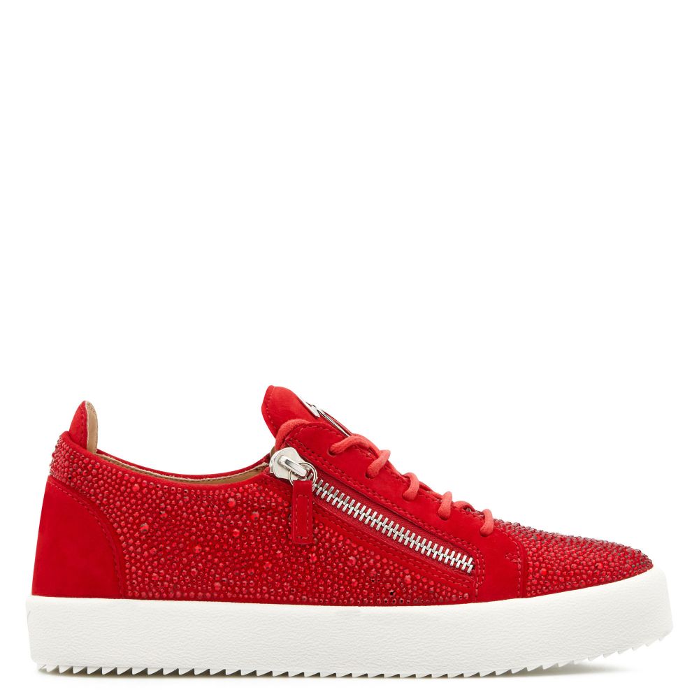 Red giuseppe zanotti mens sneakers clearance