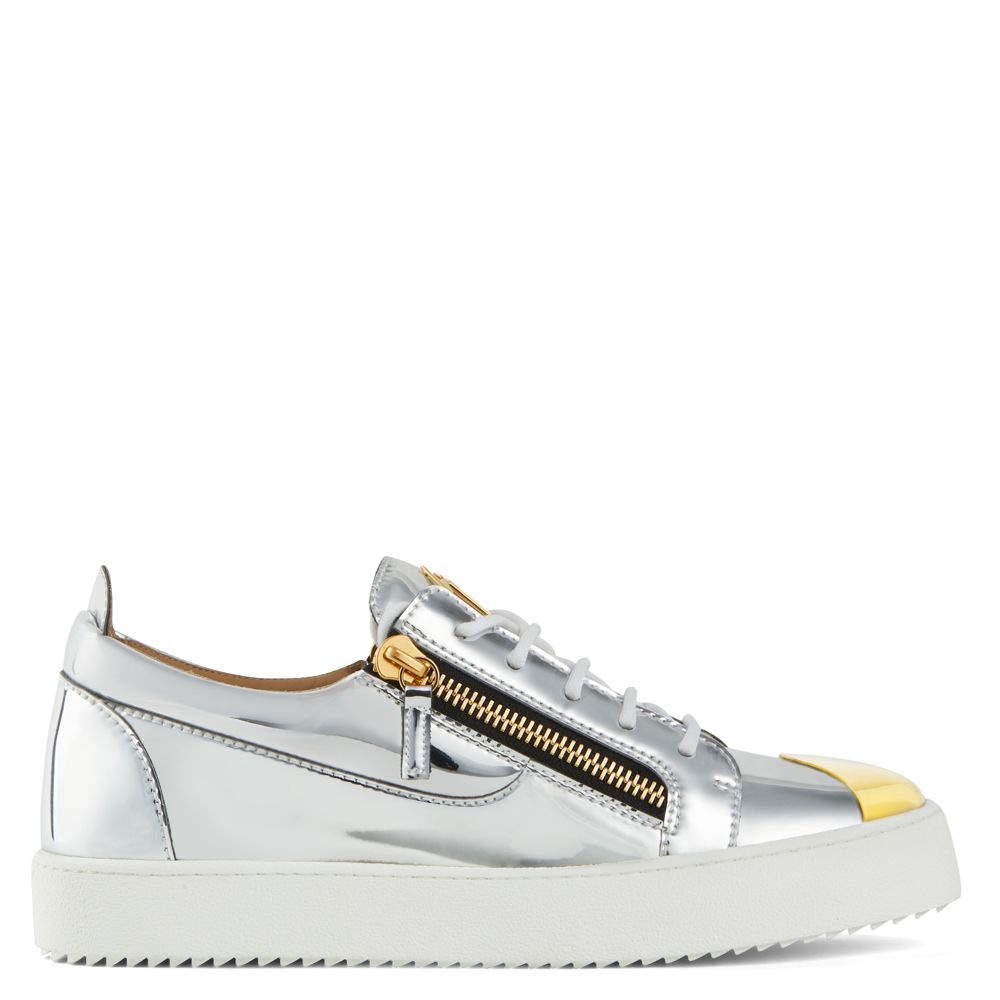Giuseppe zanotti silver sneakers Clearance