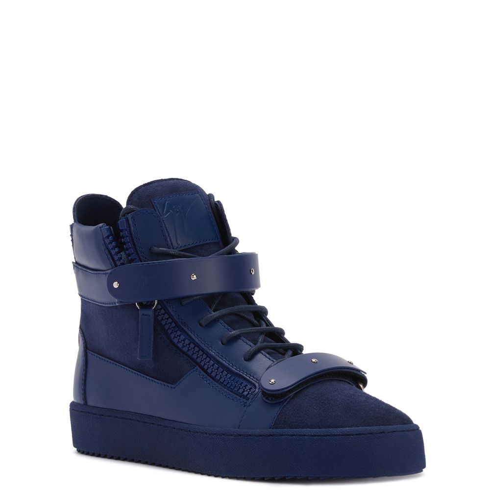 【濱やん 】　Giuseppe zanotti HOMME ハイカット COBY MATT: Mid top sneakers Blue | Giuseppe Zanotti