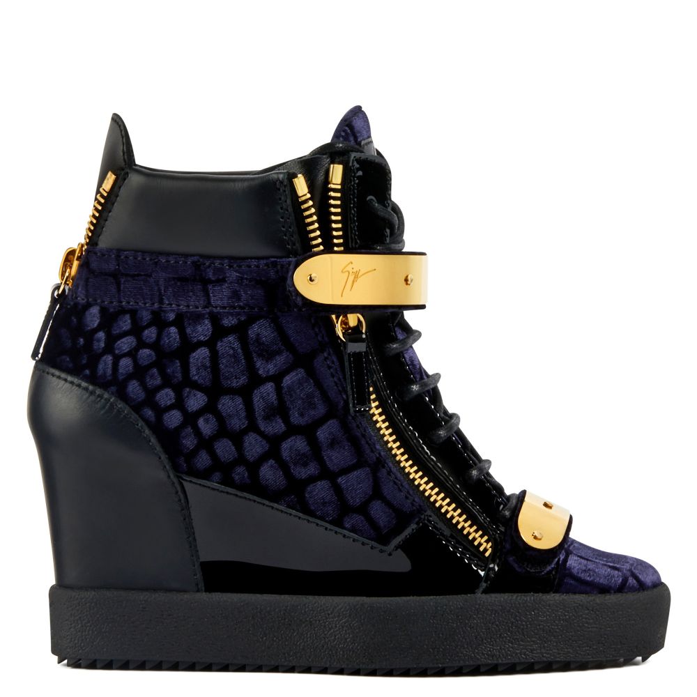 COBY WEDGE - High top sneakers - Blue 