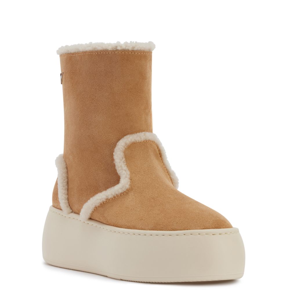 GZ LEAGUE FUR BOOTIE: Mid top sneakers Beige | Giuseppe Zanotti