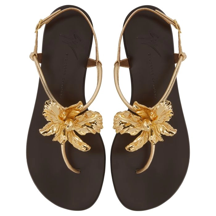 フラットサンダル ゴールド - ORCHID FLAT | Giuseppe Zanotti