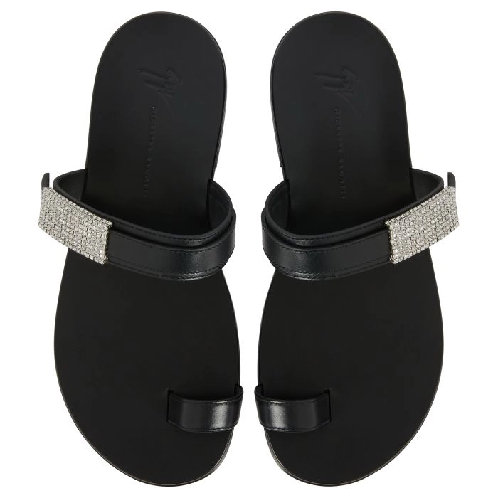 FLAVIEN CRYSTAL: Sandals Black | Giuseppe Zanotti