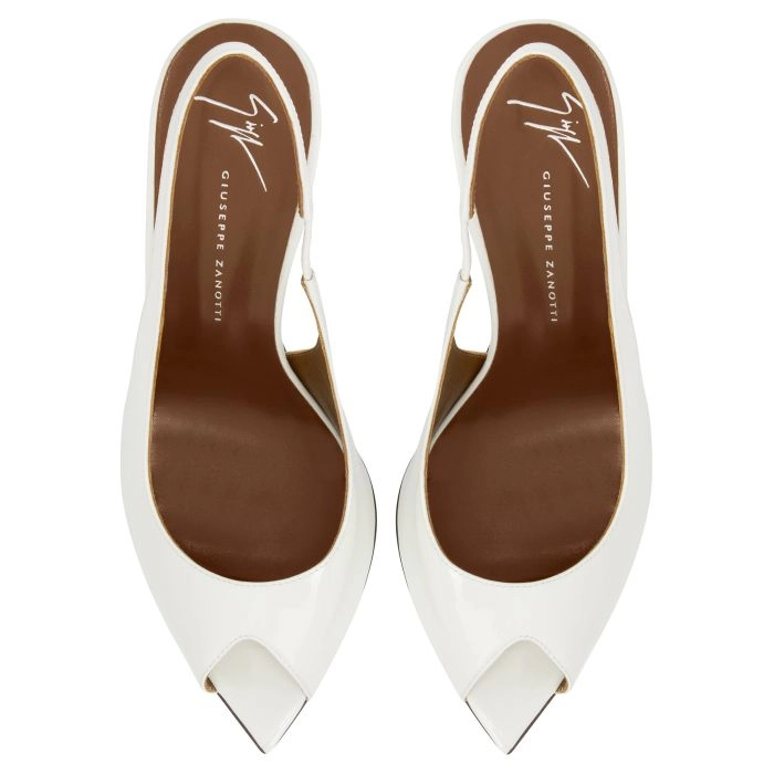 【美品】punt pigro TOE AND INSIDE OPEN SHOES INTRIIGO OPEN TOE 90: Pumps White | Giuseppe Zanotti