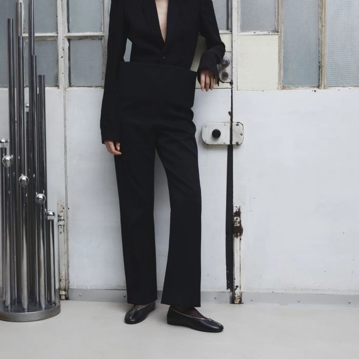 【PORTERNA】Eve Flat Shoes Zara Pointed Toe Flat Shoes With Round Metallic Buckle