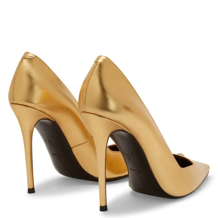ERIN LEATHER PUMPS （Gold） -ALM. official web store