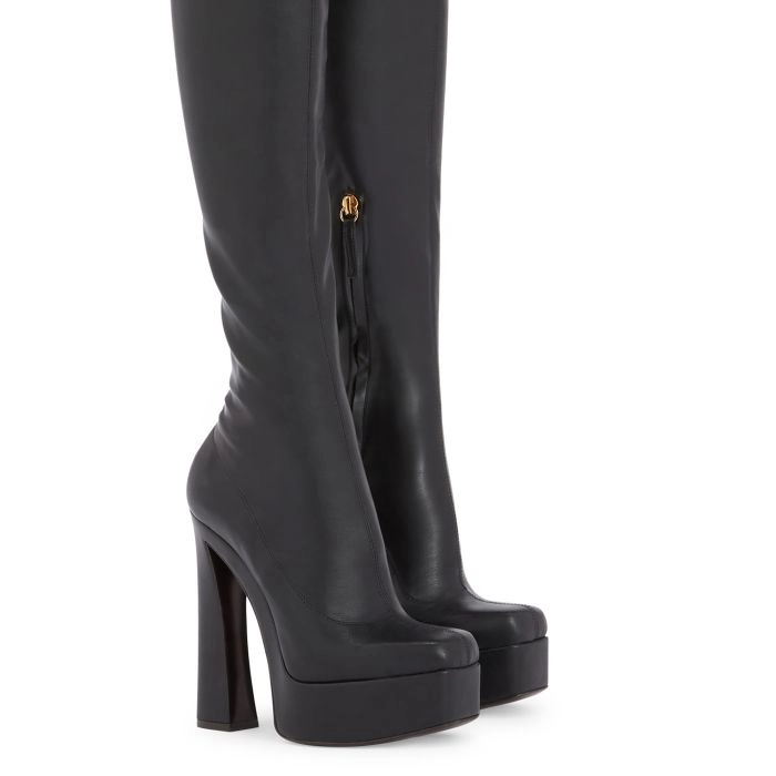 ミドルブーツ AEYDE Women Boots LETIZIA BLACK AEYDE Letizia Suede Over-The-Knee Boots in Black | endource