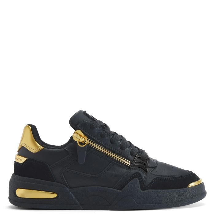 新品同様　Giuseppe Zanotti レザースニーカー　ブラック✕ゴールド GZ-GHOST: Low-top sneakers Black | Giuseppe Zanotti