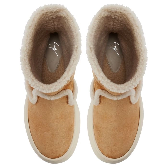 GZ LEAGUE FUR BOOTIE: Mid top sneakers Beige | Giuseppe Zanotti