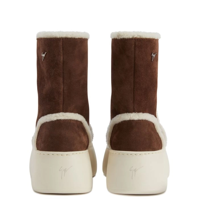 GZ LEAGUE FUR BOOTIE: Mid top sneakers Brown | Giuseppe Zanotti