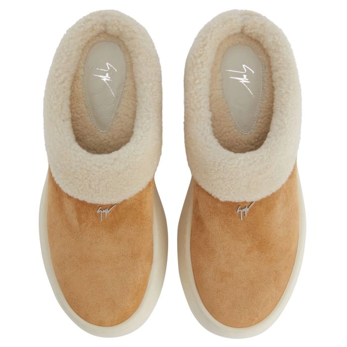 GZ LEAGUE FUR SPLEEPER: Flats Beige | Giuseppe Zanotti